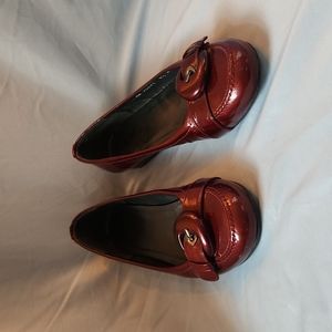 Stuart Weitzman deep red patent flats